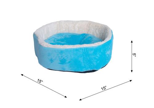 Show full view: Armarkat Bolster Cat & Dog Bed, Sky Blue/Ivory slide 2 of 11