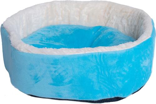 Show full view: Armarkat Bolster Cat & Dog Bed, Sky Blue/Ivory slide 7 of 11