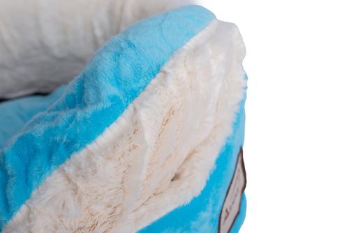 Show full view: Armarkat Bolster Cat & Dog Bed, Sky Blue/Ivory slide 8 of 11