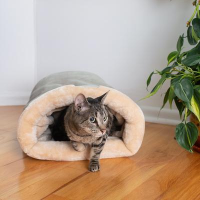 Show full view: Armarkat Burrow Cat Bed, Sage Green/Beige slide 2 of 11