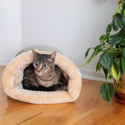 Show full view: Armarkat Burrow Cat Bed, Sage Green/Beige slide 3 of 11