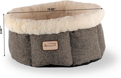 Show full view: Armarkat Cozy Cat Bed, Beige & Gray slide 2 of 12