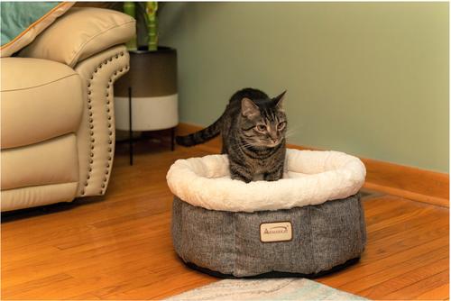 Show full view: Armarkat Cozy Cat Bed, Beige & Gray slide 4 of 12
