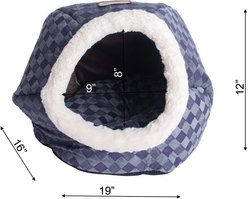 Armarkat Cuddle Cave Dog & Cat Bed, Blue Checkered slide 2 of 8