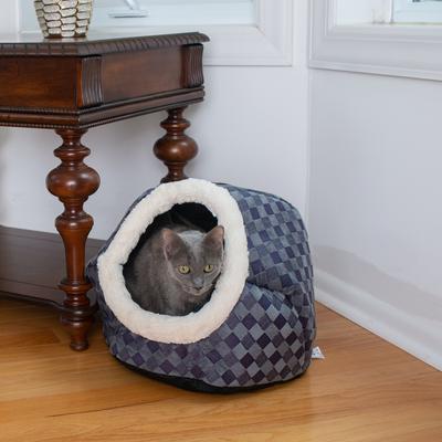Show full view: Armarkat Cuddle Cave Dog & Cat Bed, Blue Checkered slide 5 of 11