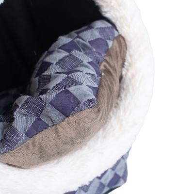 Show full view: Armarkat Cuddle Cave Dog & Cat Bed, Blue Checkered slide 8 of 11