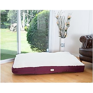 Armarkat Dog Pillow Bed with Removable Cover, Burgundy/Ivory, X-Large