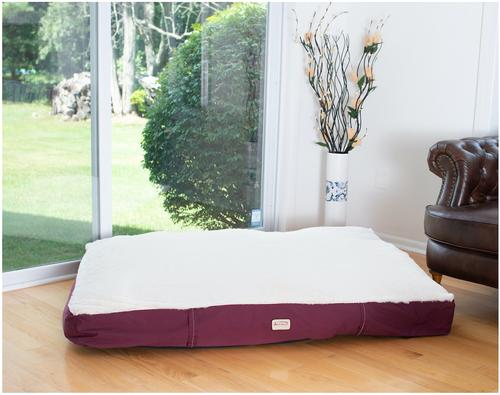 Show full view: Armarkat Dog Pillow Bed with Removable Cover, Burgundy/Ivory, X-Large slide 1 of 12