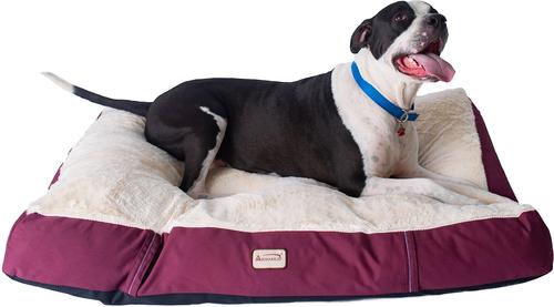 Show full view: Armarkat Dog Pillow Bed with Removable Cover, Burgundy/Ivory, X-Large slide 3 of 12