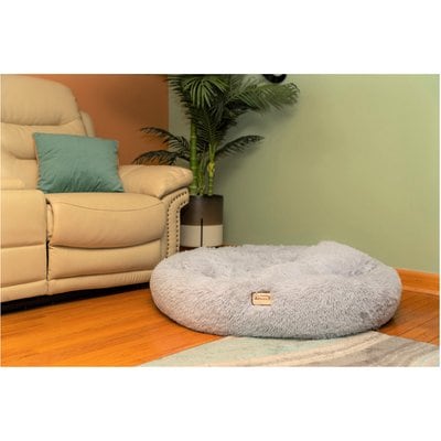Armarkat Armarkat Fluffy Round Cat Bed, Silver Gray, X-Large