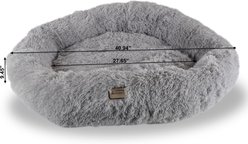 Armarkat Fluffy Round Cat Bed, Silver Gray, X-Large slide 2 of 9