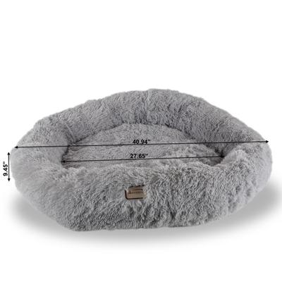 Show full view: Armarkat Fluffy Round Cat Bed, Silver Gray, X-Large slide 2 of 9