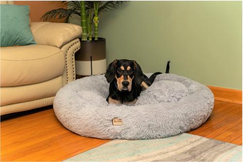 Show full view: Armarkat Fluffy Round Cat Bed, Silver Gray, X-Large slide 3 of 9