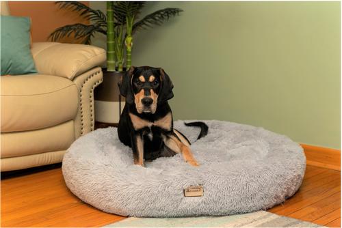 Show full view: Armarkat Fluffy Round Cat Bed, Silver Gray, X-Large slide 4 of 9