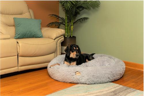 Show full view: Armarkat Fluffy Round Cat Bed, Silver Gray, X-Large slide 5 of 9