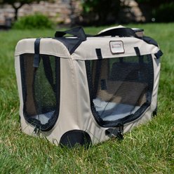 Armarkat Folding Soft Dog & Cat Crate & Carrier, Beige