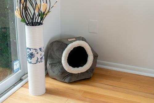 Show full view: Armarkat Gray Velvet Cat Bed slide 1 of 11