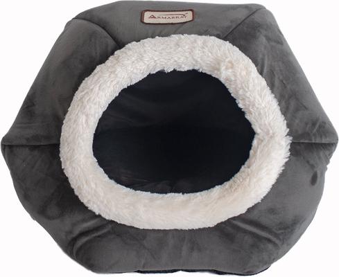 Show full view: Armarkat Gray Velvet Cat Bed slide 3 of 11