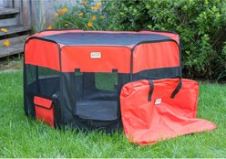 Armarkat Model PP002R Portable Soft-sided Dog & Cat Playpen, Black & Red, Medium