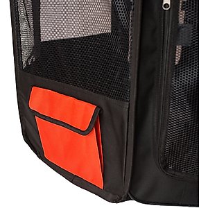 Armarkat Model PP002R Portable Soft-sided Dog & Cat Playpen, Black & Red, Medium
