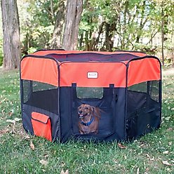 Armarkat Model PP002R Portable Soft-sided Dog & Cat Playpen, Black & Red, X-Large