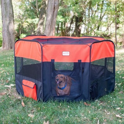 Armarkat Armarkat Model PP002R Portable Soft-sided Dog & Cat Playpen, Black & Red, X-Large