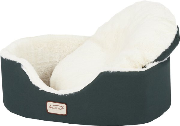 Armarkat Oval Bolster Cat & Dog Bed, Laurel Green/Ivory