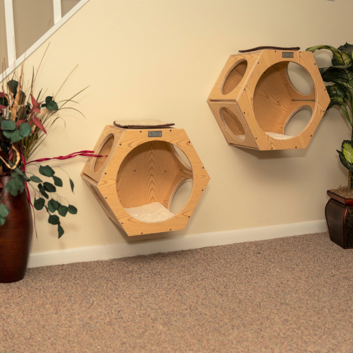 Armarkat Real Wood Cat Wall Additions, Natural Beige, 2 count