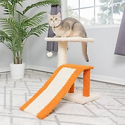 Armarkat Real Wood Sisal Carpet Ramp & Two-Level Platform Cat Tree, Beige & Orange slide 2 of 9