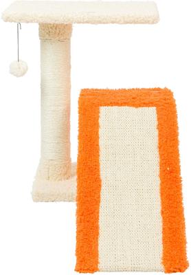 Show full view: Armarkat Real Wood Sisal Carpet Ramp & Two-Level Platform Cat Tree, Beige & Orange slide 6 of 12