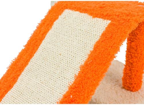 Show full view: Armarkat Real Wood Sisal Carpet Ramp & Two-Level Platform Cat Tree, Beige & Orange slide 7 of 12