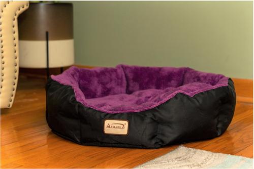 Show full view: Armarkat Soft Cat Bed, Purple & Black, Large slide 1 of 12