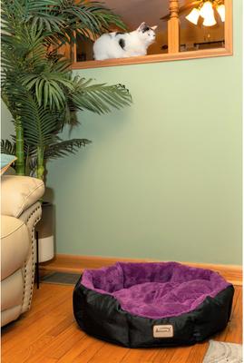 Show full view: Armarkat Soft Cat Bed, Purple & Black, Large slide 3 of 12