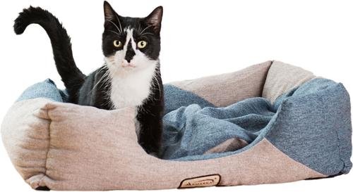 Show full view: Armarkat Soft Nest Dog & Cat Bed, Navy Blue & Beige slide 7 of 10