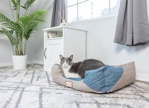 Show full view: Armarkat Soft Nest Dog & Cat Bed, Navy Blue & Beige slide 3 of 10