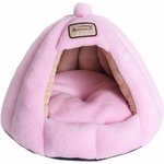 Best Friends by Sheri Novelty Meow Hut Mouse Cat Bed, Peach