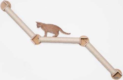 Show full view: Armarkat Wall Mounted 24-in Sisal Climbing Cat Post Bridge, Natural Beige slide 1 of 10