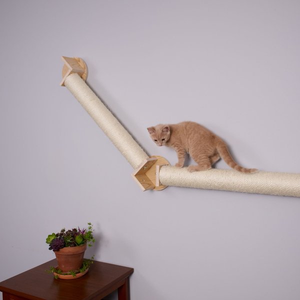Armarkat Wall Mounted 24-in Sisal Climbing Cat Post Bridge, Natural Beige