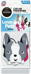 Aroma Car Love Pets Series Bulldog Air Fresheners & Dog Deodorizer, 3 count