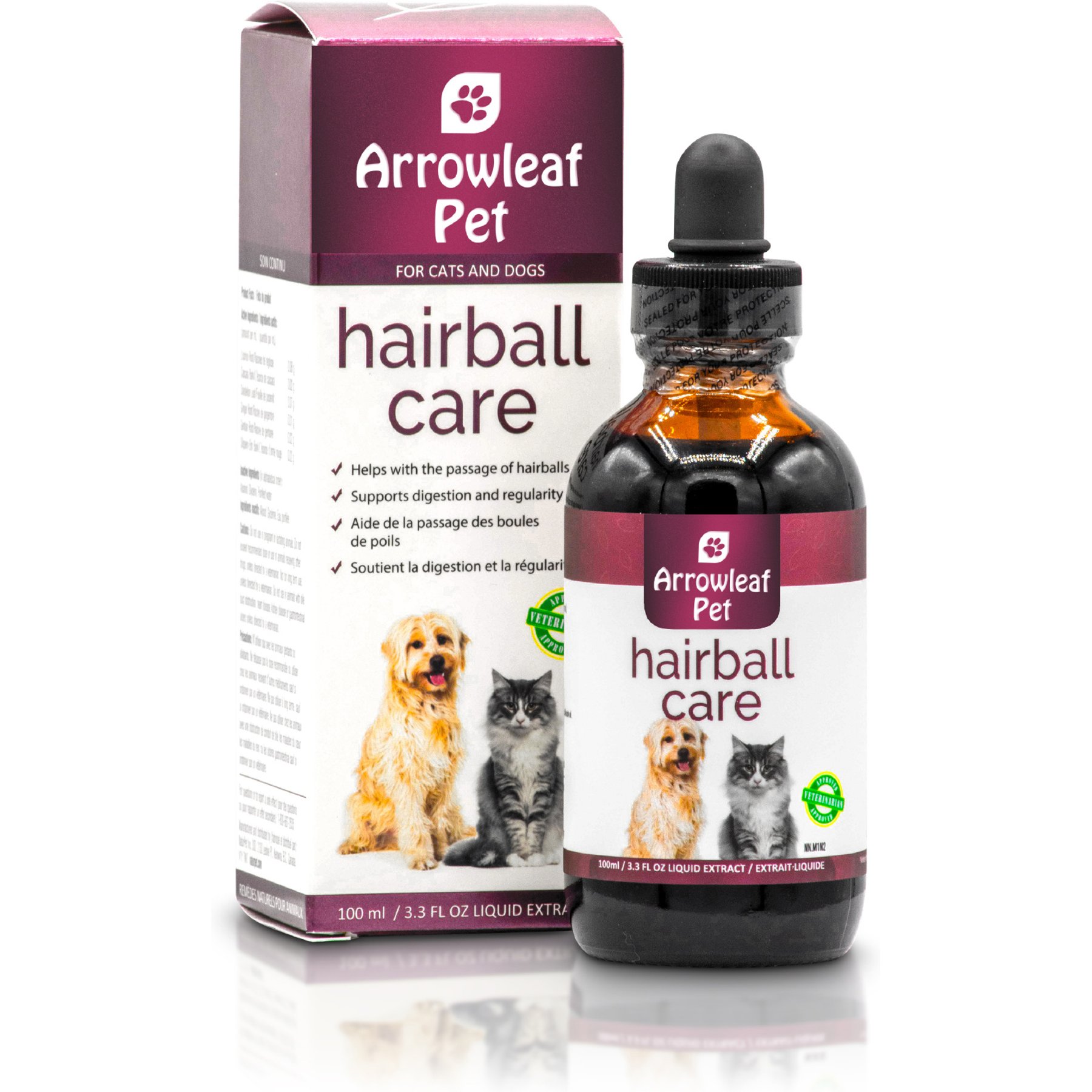 Arrowleaf Pet Hairball Care & Digestive Health Liquid Supplement for Cats & Dogs, 100-ml bottle