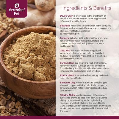 Show full view: Arrowleaf Pet by NaturPet Inc. Joint Care Hip & Joint Mobility Liquid Supplement for Cats & Dogs 100-ml bottle slide 4 of 7