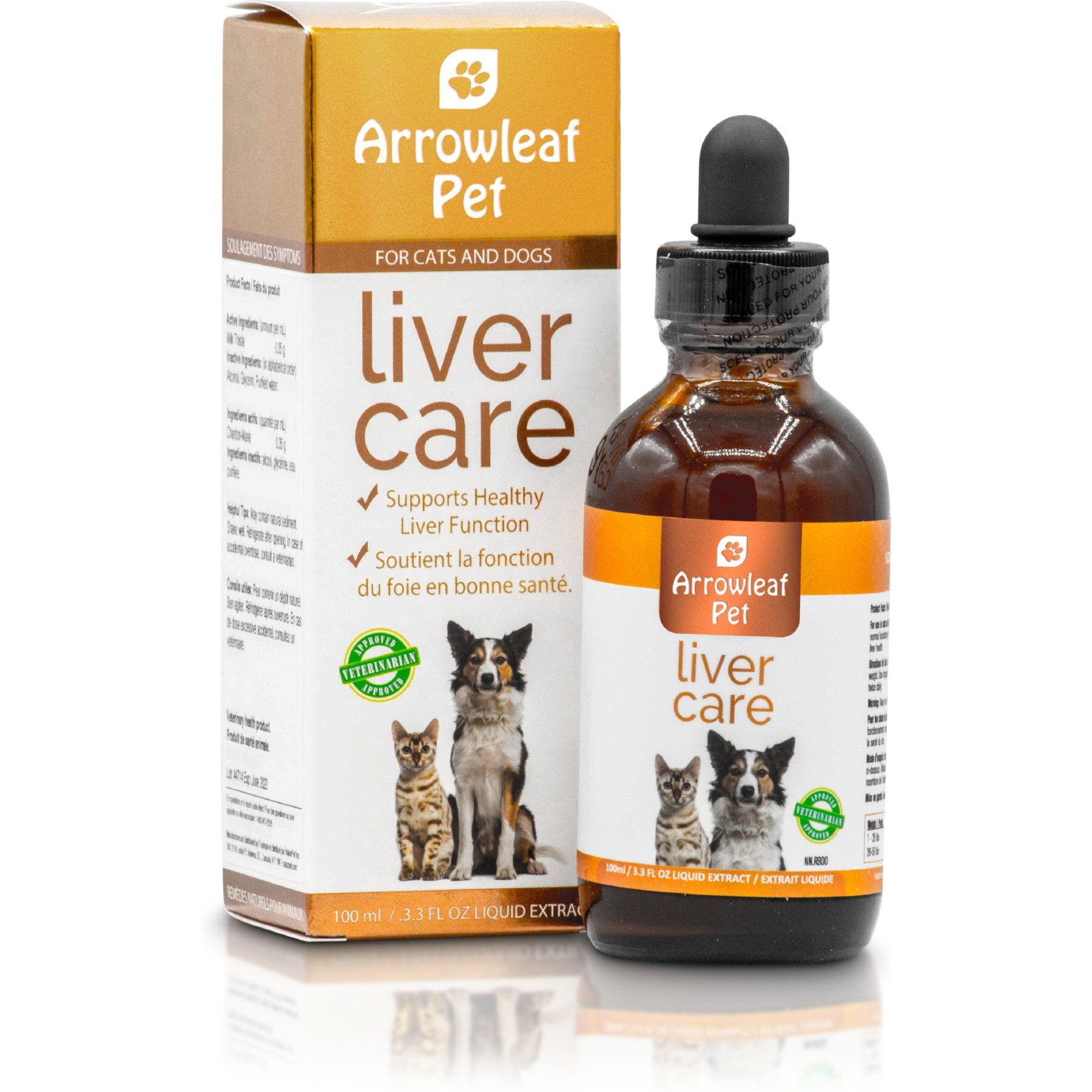 Arrowleaf Pet Liver Care Milk Thistle Detox Liquid Liver Supplement for Cats & Dogs, 100-ml bottle