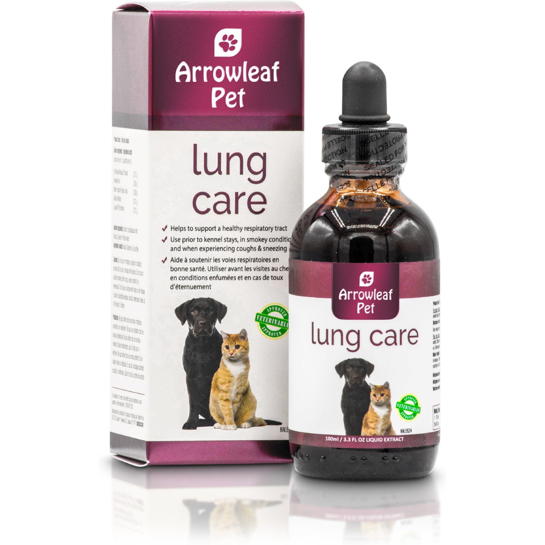 Arrowleaf Pet Lung Care Respiratory Health Liquid Supplement for Cats & Dogs, 100-ml bottle