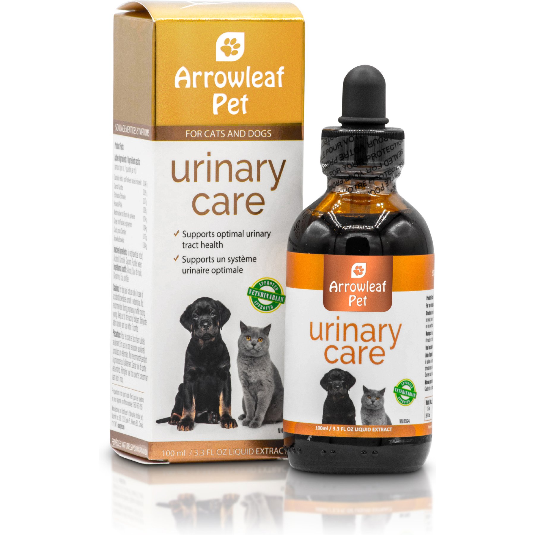 Arrowleaf Pet Urinary Care Urinary Tract Bladder & Kidney Health Liquid for Cats & Dogs, 100-ml bottle