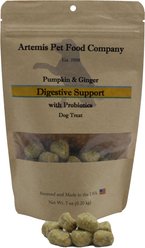 Artemis Digestive Support Pumpkin & Ginger with Probiotics Dog Treats, 7-oz bag