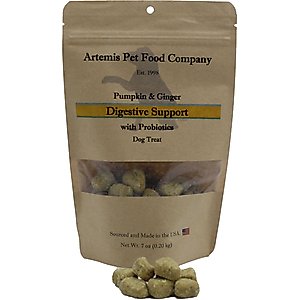 Artemis Digestive Support Pumpkin & Ginger with Probiotics Dog Treats, 7-oz bag