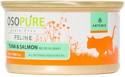 Artemis Osopure Grain-Free Tuna & Salmon Recipe in Gravy Grain-Free Canned Cat Food, 3-oz, case of 24