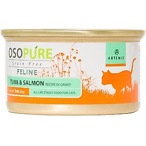 Artemis Osopure Grain-Free Tuna & Salmon Recipe in Gravy Grain-Free Canned Cat Food, 3-oz, case of 24