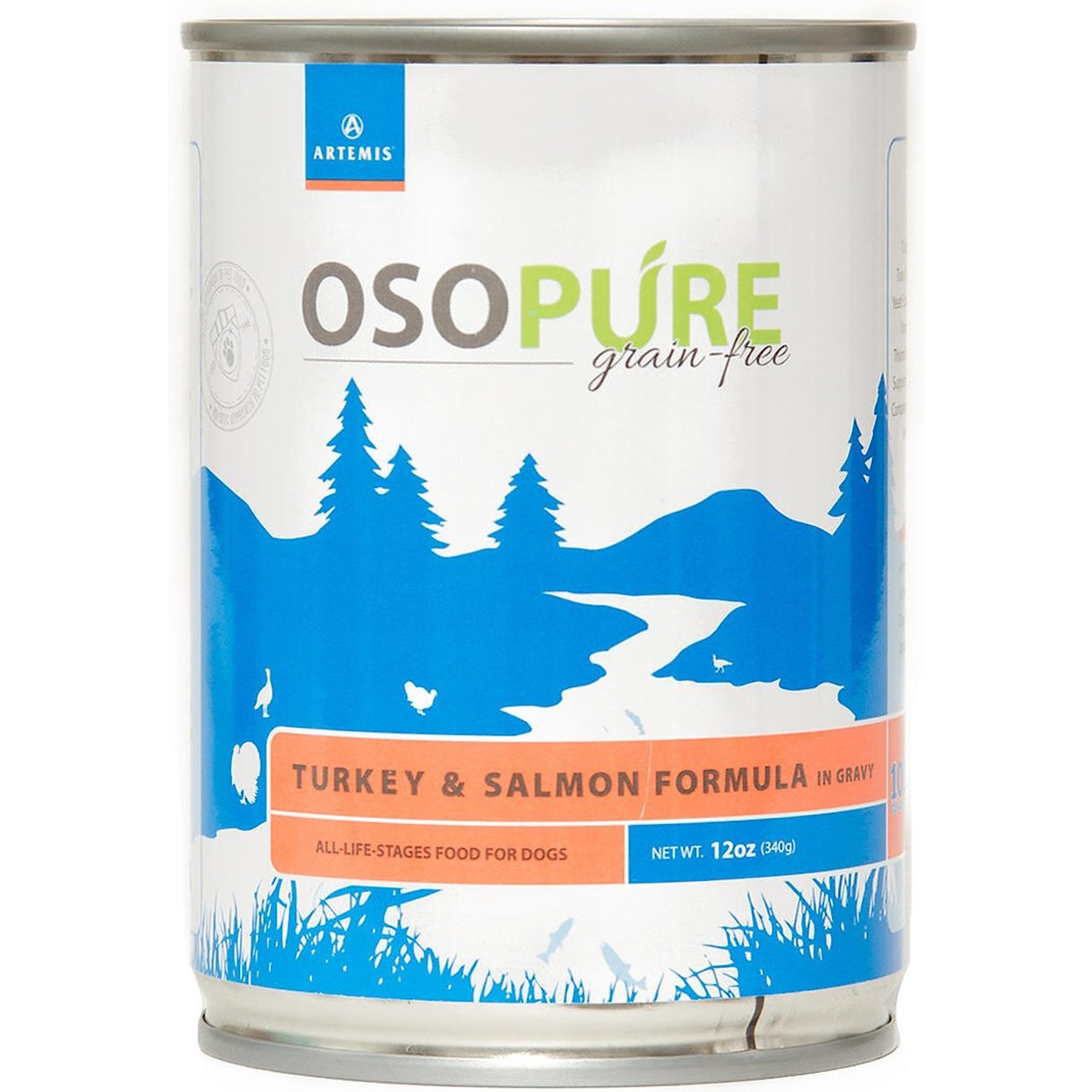 Artemis Osopure Grain-Free Turkey & Salmon in Gravy Canned Dog Food, 12-oz, case of 12