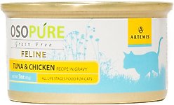 Artemis Osopure Tuna & Chicken Recipe in Gravy Grain-Free Canned Cat Food, 3-oz, case of 24